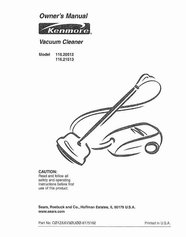 Kenmore Vacuum Cleaner 116_20512-page_pdf